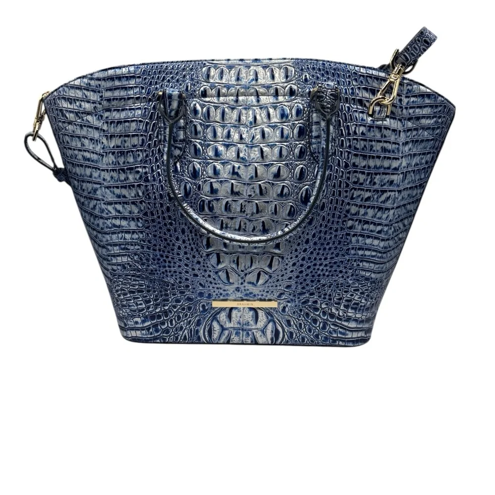 Brahmin Jeanne Leather Large Tote Style Bag Coastal Blue Melbourne - Picture 2 of 15